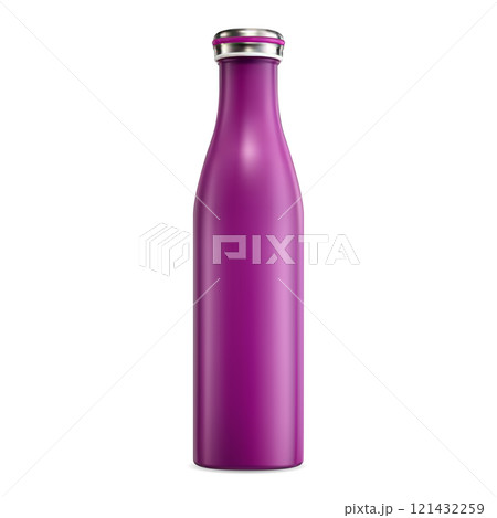 Pink thermal water flask. Stainless thermo bottle 121432259