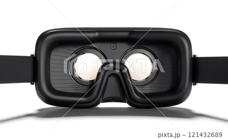 Blank black virtual reality goggles mockup, back view. Blank black virtual reality goggles mockup, back view. 121432689
