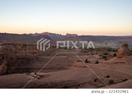Breathtaking Sunrise Near Delicate Arch in Arches National Park, Utah. 121432961