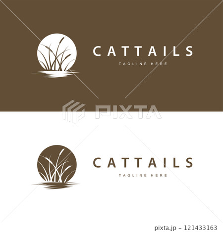 simple design river garden logo cattails river grass illustration template symbol simple design river garden logo cattails river grass illustration template symbol 121433163