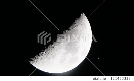 月面クレーターに接近した土星 121433332