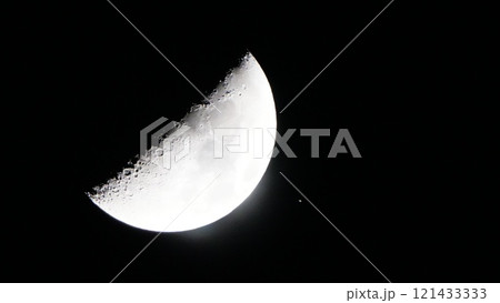 欠けた月に接近通過した土星 121433333