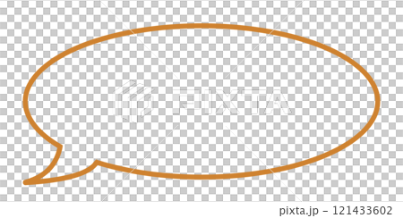 Simple oval speech bubble 1 (orange, line drawing only) 121433602