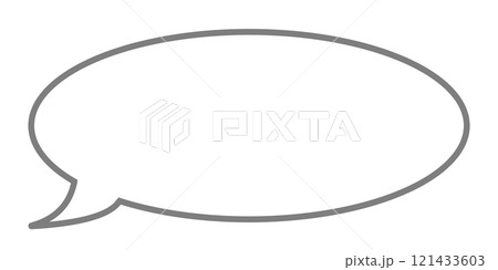 シンプルな楕円の吹き出し1(グレー・線画のみ) シンプルな楕円の吹き出し1(グレー・線画のみ) 121433603