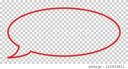 Simple oval speech bubble 1 (red, line drawing only) 121433611