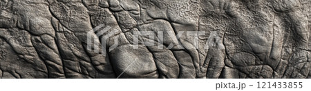 Textured elephant skin close-up showcasing natural patterns and details 121433855