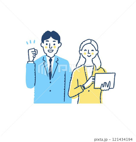 笑顔のビジネスパーソン　男女 121434194