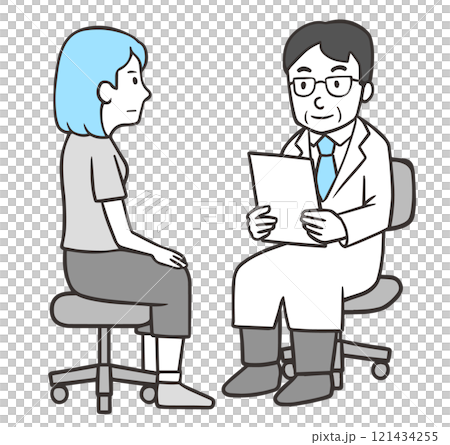 Doctor interviewing a female patient 2 121434255