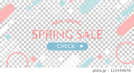 春のセール広告デザイン  | パステルカラーの優しい背景イラスト ( ベクター背景素材 ) 121434676