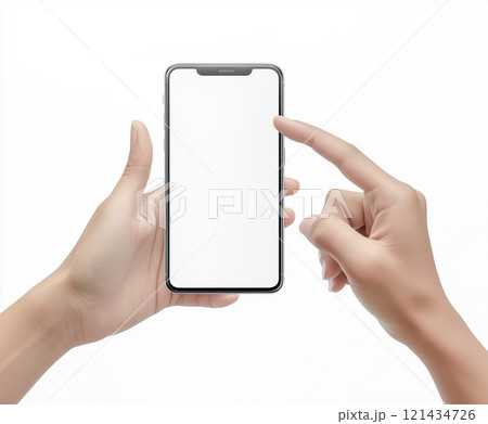スマホを操作する手のモックアップ画像 スマホを操作する手のモックアップ画像 121434726