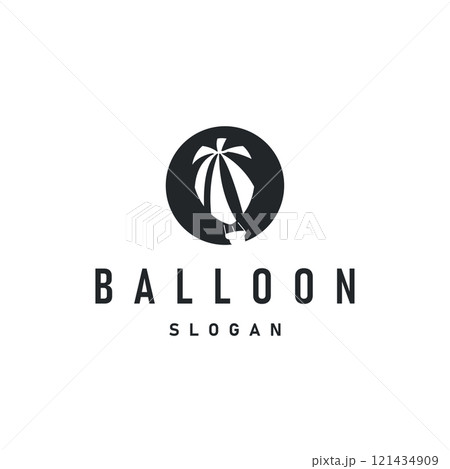 Hot air balloon logo premium creative design colorful air transport symbol template simple style 121434909