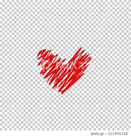 Red simple heart in doodle style for Valentine's Day 121435128