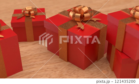 The Red gift box for celebration or holiday concept  3d rendering. 121435200