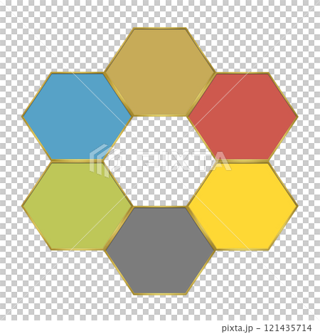 Japanese-style hexagonal frame, text frame, 6 colors Japanese-style hexagonal frame, text frame, 6 colors 121435714