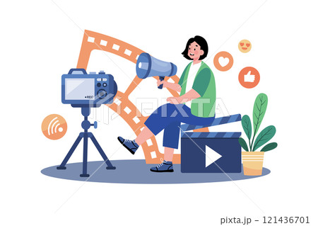 Content marketer developing a content marketing plan to boost SEO. 121436701