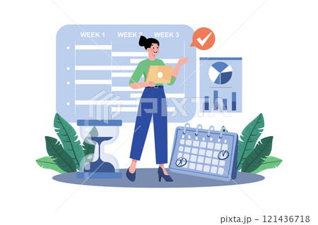 Project coordinator assigning tasks, managing...のイラスト素材 [121436718] - PIXTA