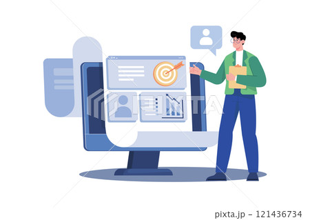 Human resources director developing employee retention plans. Human resources director developing employee retention plans. 121436734