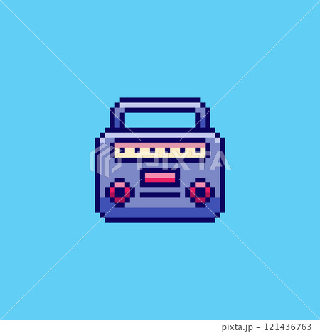 Pixel art electronic radio game asset design 121436763
