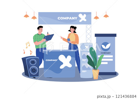 Event planners organize advertising events and promotions. 121436884