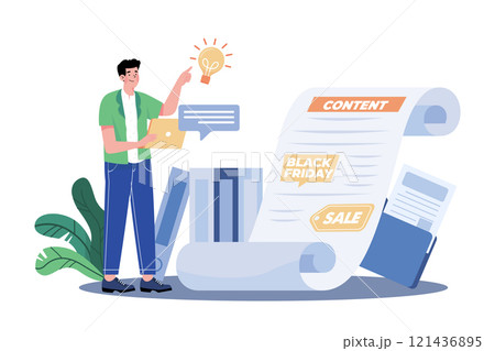 Copywriters create written content for advertising materials. 121436895