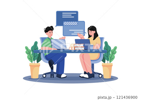 A student works on a group project with classmates. 121436900