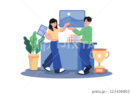 Student attends a study group for a challenging course. Student attends a study group for a challenging course. 121436903