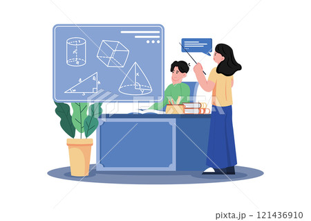 A student attends a tutoring session for help in a difficult subject. A student attends a tutoring session for help in a difficult subject. 121436910
