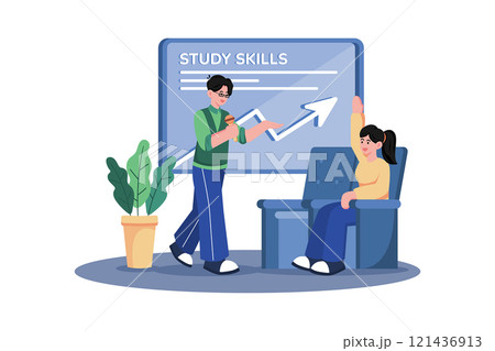 A student attends a seminar on study skills. 121436913