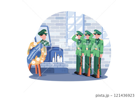 Military Units Conduct Memorial Ceremonies. 121436923