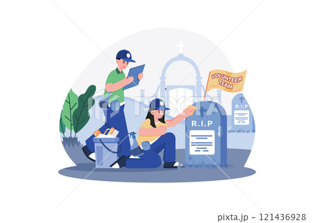 Volunteers Maintain Gravesites Of Fallen Soldiers. 121436928