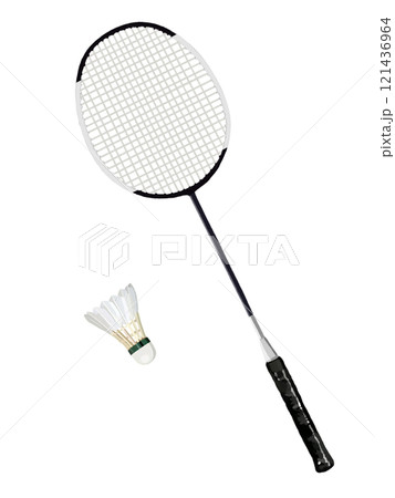バトミントンラケット（ホワイト）シャトルコック 121436964