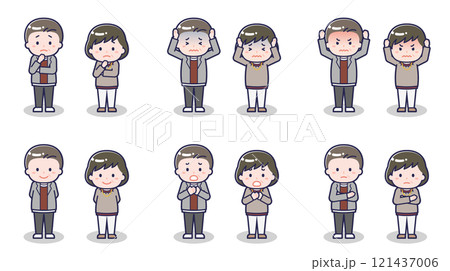 私服の中年男女 05 私服の中年男女 05 121437006