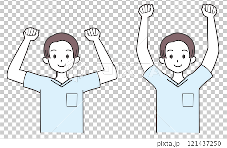 Illustration of a man stretching his shoulders 121437250