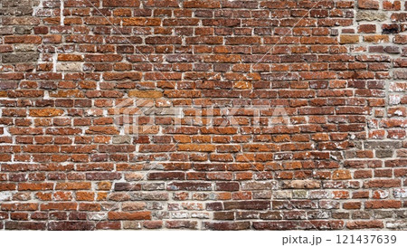 Closeup view of the red wall. Abstract pattern of a brick wall Closeup view of the red wall. Abstract pattern of a brick wall 121437639