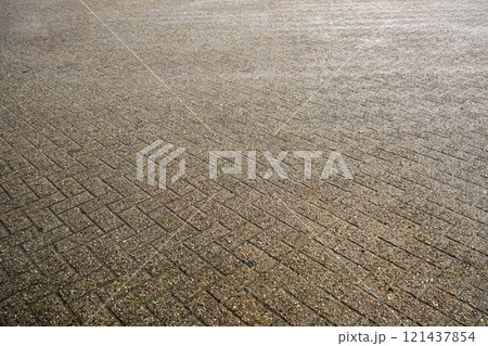 Closeup view of the red floor. Abstract pattern of a brick floor Closeup view of the red floor. Abstract pattern of a brick floor 121437854