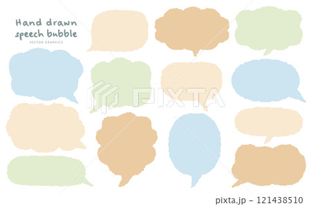 手描きで温かみのある吹き出し素材集 手描きで温かみのある吹き出し素材集 121438510