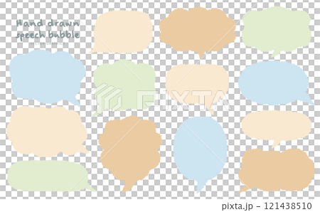 手描きで温かみのある吹き出し素材集 手描きで温かみのある吹き出し素材集 121438510