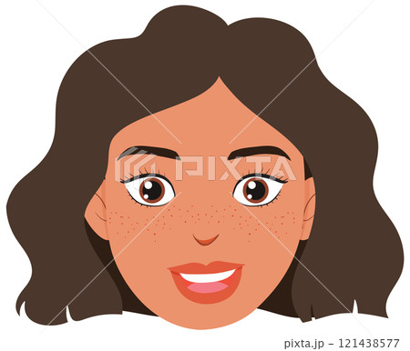 Smiling Woman with Freckles Smiling Woman with Freckles 121438577