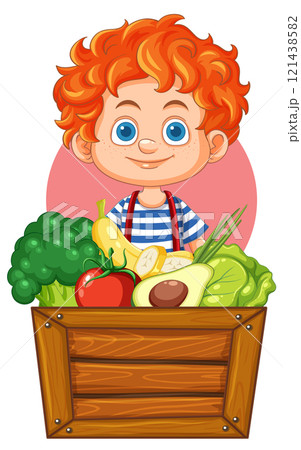 Boy with Fresh Vegetables Boy with Fresh Vegetables 121438582