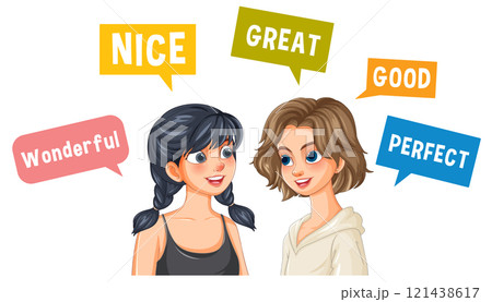 Positive Conversations Between Friends Positive Conversations Between Friends 121438617