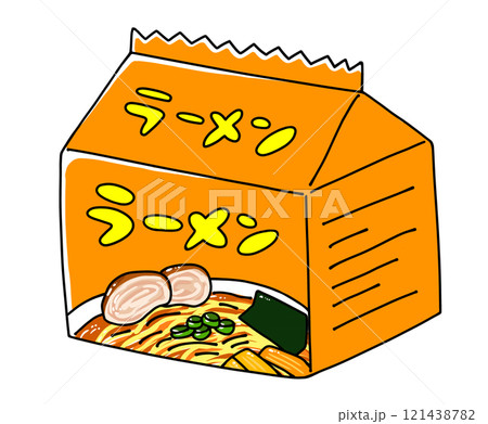 ゆるめシンプル袋麺 ベタ塗り ゆるめシンプル袋麺 ベタ塗り 121438782