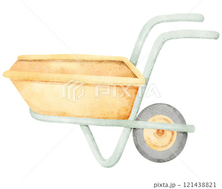Watercolor Sand Wheelbarrow 121438821