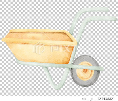 Watercolor Sand Wheelbarrow 121438821