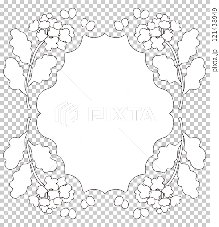 油菜花和蝴蝶的線描向量框架 油菜花和蝴蝶的線描向量框架 121438949
