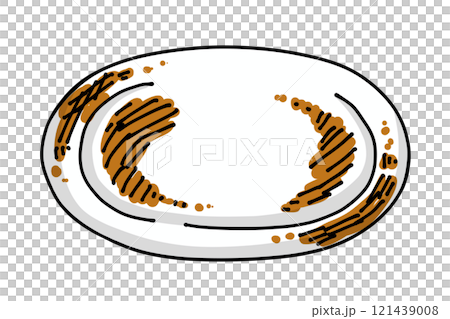 A loose and simple dirty plate with solid coloring 121439008