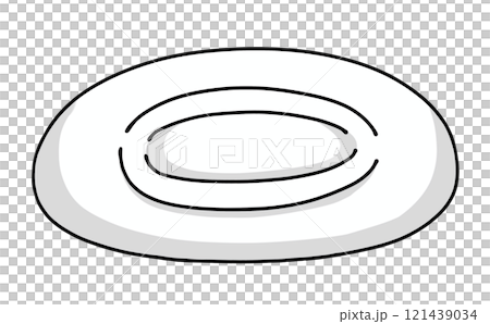 ゆるめシンプルな裏向きのお皿 ベタ塗り ゆるめシンプルな裏向きのお皿 ベタ塗り 121439034