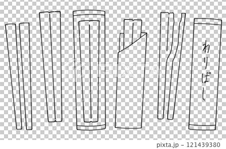 ゆるめシンプルな割り箸セット 線画 ゆるめシンプルな割り箸セット 線画 121439380