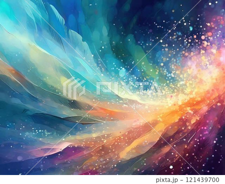 エフェクト的マクロ画像カラフル銀河テクスチャ 121439700
