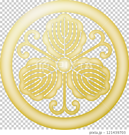 家族徽章：帶有藤蔓橡樹的圓圈[金色] 121439703