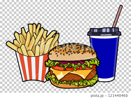 Cheese burger set 121440468